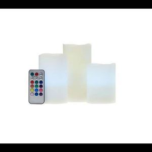 Unmatched 3-piece Color-Changing LED Candle Set with Remotes & Boxes